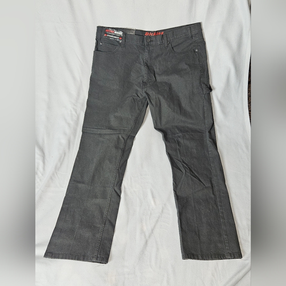 DICKIES Regular Fit 40/32 Duck Carpenter Pants Stonewashed Slate Grey men’s